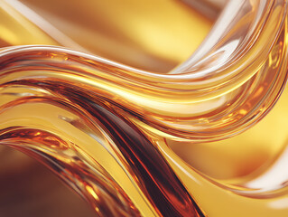Abstract Golden Fluid Art Shiny Liquid Texture Background