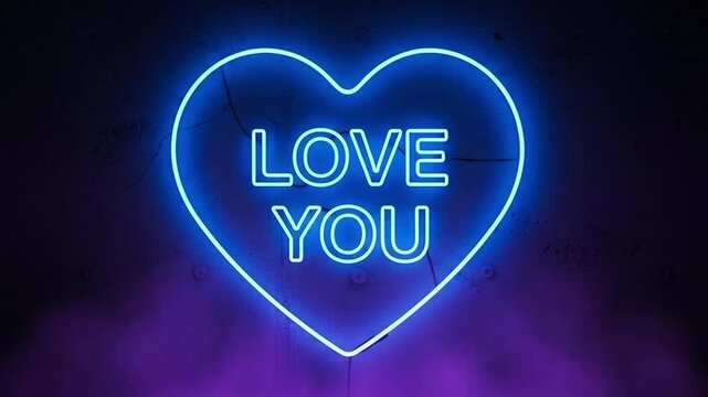Bright Neon Love You Heart Sign for Romantic Decor and Gifts