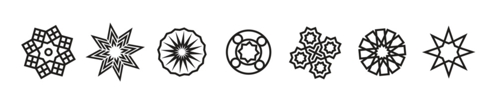 geometric islamic ornaments vector
