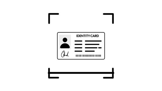 verified identity card, animated identity card screen screening check and passed verification