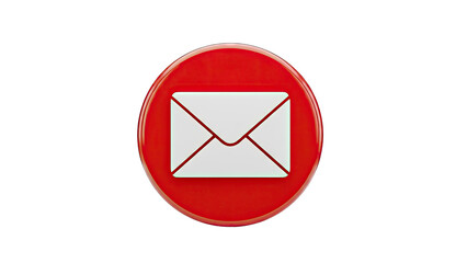 Red Notification Icon with Email Symbol