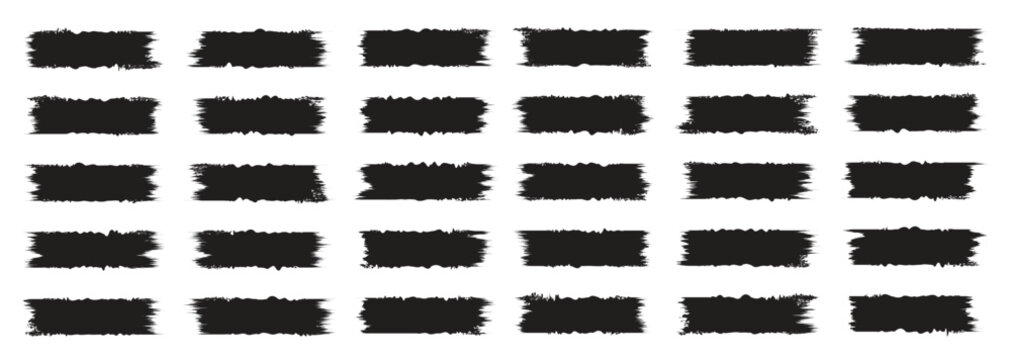  set of grunge vector brush illustrator brushes black paint