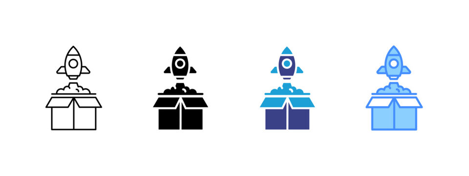 Product Launch   icon set multiple style collection
