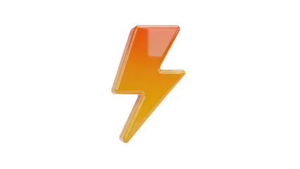 Glossy 3D Lightning Bolt Icon