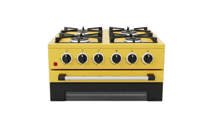 Yellow Gas Stove with Oven