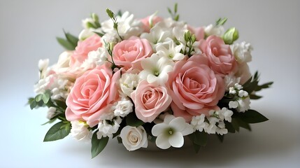 bouquet of pink rosesBouquet of Pink Roses &ndash; Romantic Fresh Flower Arrangement for Love, Wedding, Anniversary, Valentine Gift, Soft Pastel Pink Rose Floral Decoration, Elegant Bridal Bouquet and Beaut