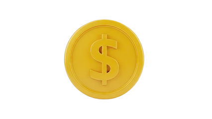 Golden Coin with Dollar Sign