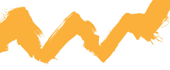 Vector watercolor style orange wave ink brush stroke on white background