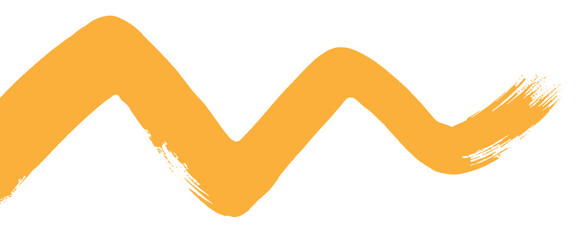 Vector watercolor style orange wave ink brush stroke on white background