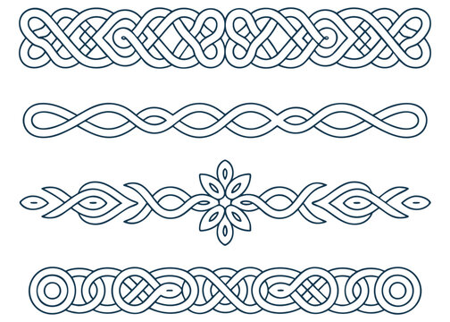 Intricate celtic knot border designs