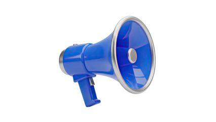 Blue Megaphone on White Background