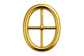 Golden oval metallic window frame with transparent background