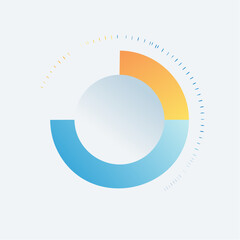 Abstract circular graphic with gradients representing data analysis and progress