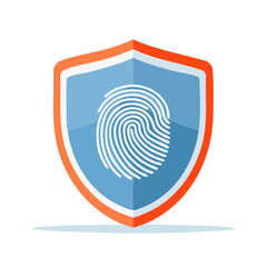 Fingerprint security shield icon symbolizing protection and data privacy
