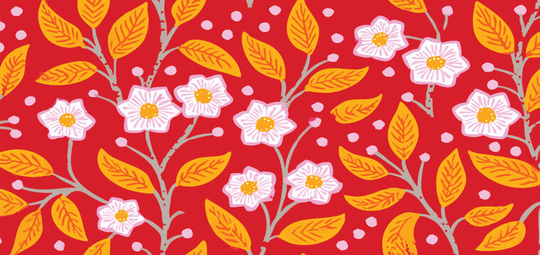  batik pattern flat illustration