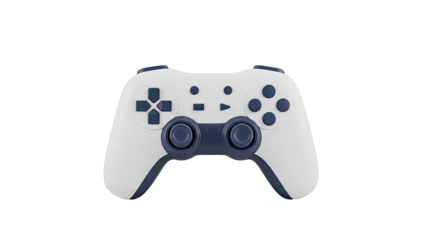White and Navy Blue Video Game Controller