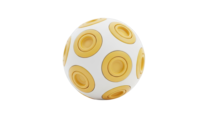 White and Yellow Spherical Object with Circular Recesses