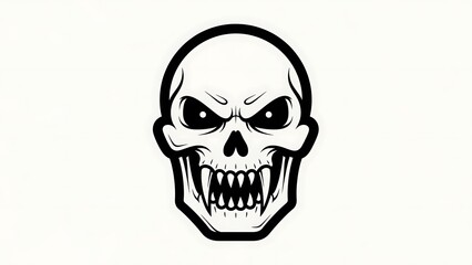 Fototapeta premium Menacing Skull Illustration with Open Mouth.