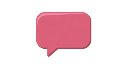 Pink 3D speech bubble pink speech bubble isolated on a transparent background