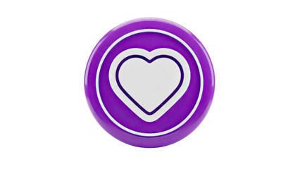 Purple Heart Icon with Concentric Circles