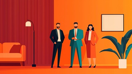 Corporate professionals in modern office setting collaboration environment gigapixel standard scale