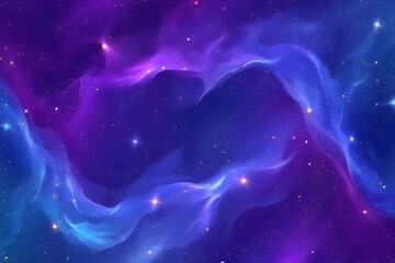 purple Cosmic Nebula Galaxy Background with Glowing Stars