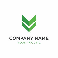Modern Green Chevron Arrow Logo Design for Company Branding.