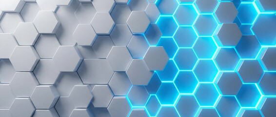 Hexagonal pattern with blue light