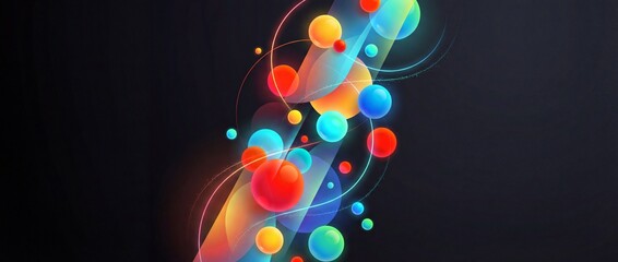 Colorful glowing balls abstract design