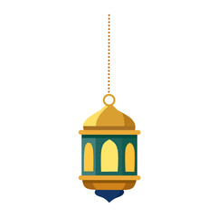 Obraz premium Islamic lantern isolated on white background