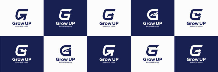 collection of letter G arrow logo design