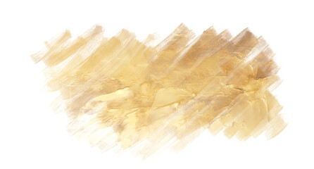 Abstract gold foil brush strokes on a transparent background