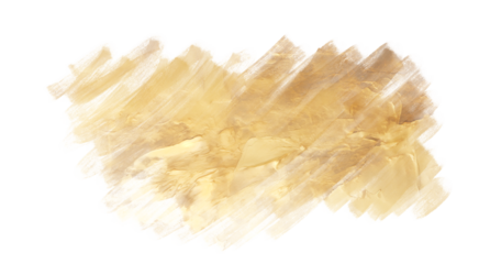 Abstract gold foil brush strokes on a transparent background