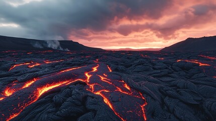 Majestic lava field landscape phuangmany gigapixel volcanic rock dramatic skies aerial view nature's fury