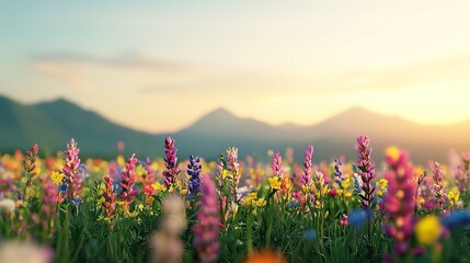 Vibrant wildflower bloom in phuangmany landscape nature photography scenic view colorful environment