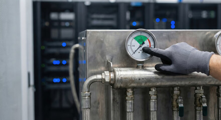 Maintenance cooling distribution units CDU for AI center ensure efficient temperature control and system reliability with precise pressure