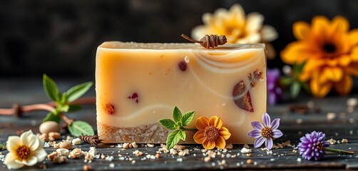 Artisan natural soap bar, handcrafted with botanicals,  herbal soap,  artisan soap