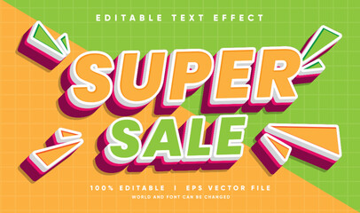 super sale vector text effect with modern style