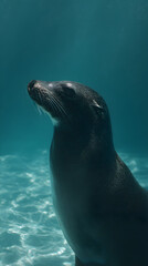 Fototapeta premium sea lion on the water