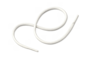 White cotton cord forming a loose loop