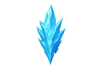 Blue ice crystal shard asset on transparent background