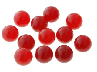 Red balls shiny balls 3D balls isolated on a transparent background