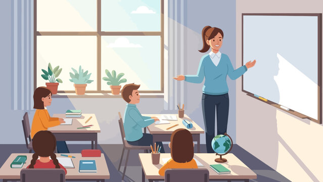 Teacher Educating Students in Classroom Setting.