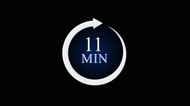 Modern Minimalist Circular with Number Eleven and Letter M on Dark Background modern minimalist circular number eleven