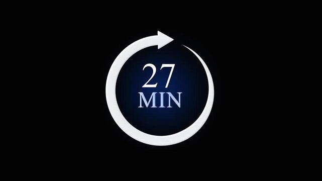Modern Circular Loading Animation with Number 27 and Letter M on Dark Background modern loading spinner
