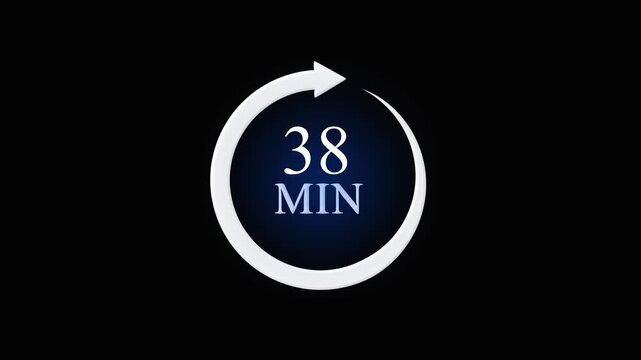 Modern 38 Megabyte File Transfer Animation Circular Progress Bar Digital Data Loading Symbol