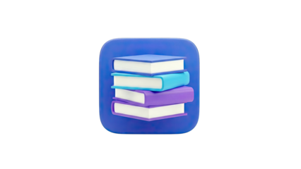 Stack of Colorful Books Icon