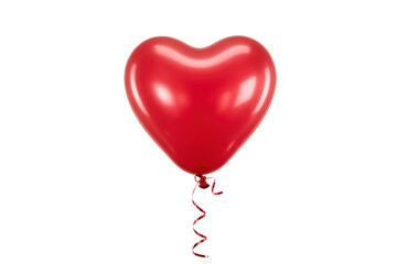 Red Heart Balloon heart shape red color isolated on a transparent background