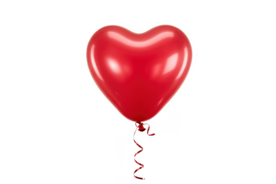 Red Heart Balloon heart shape red color isolated on a transparent background - Powered by Adobe