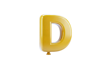 Yellow Balloon Letter D